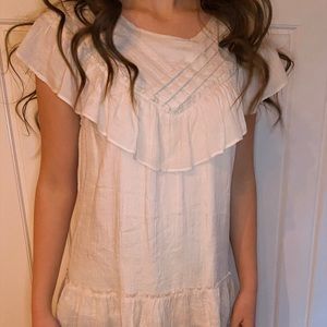(nwt) cream shirt with ruffles